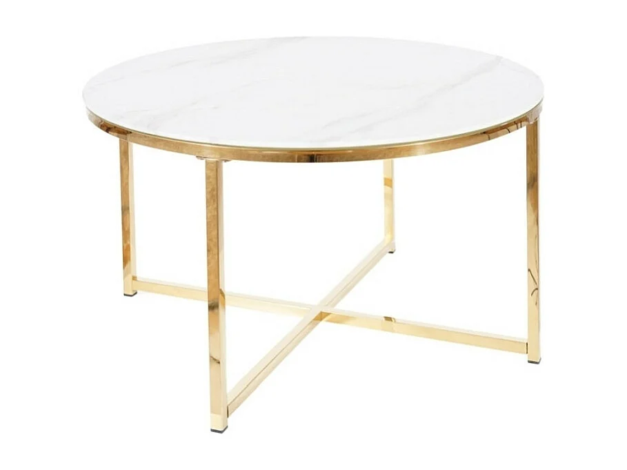 Ława SALMA 80x80 marmur/złota