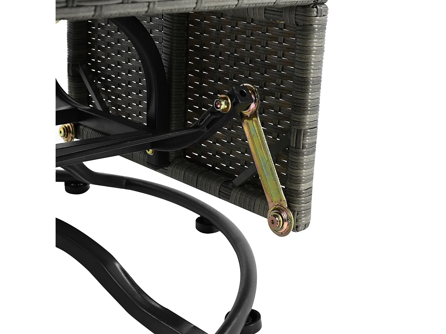 Chaise œuf de jardin - pivotante à 360° et inclinable vers l'avant et vers l'arrière - avec coussins blancs - acier galvanisé et rotin