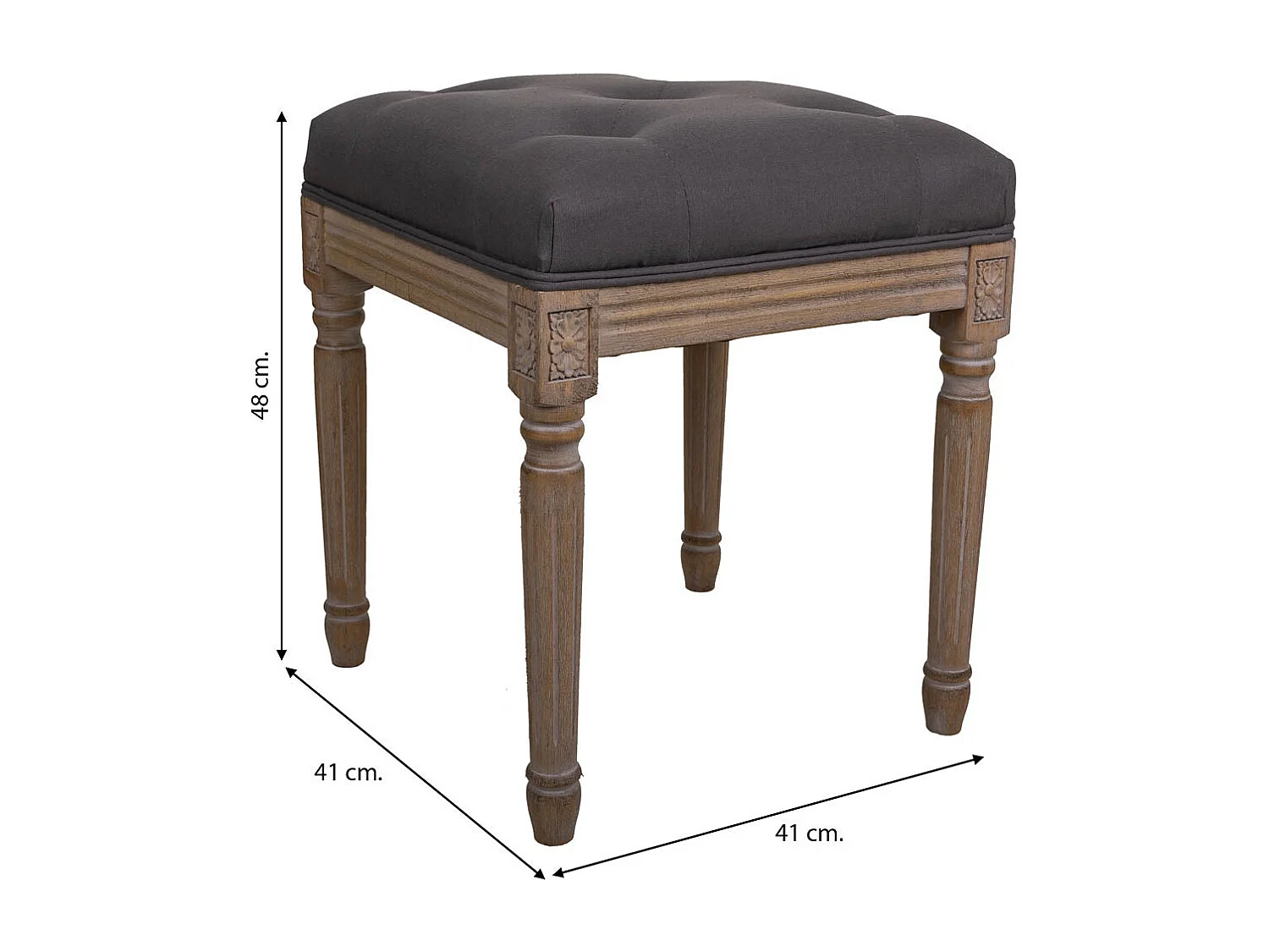 Braune Holzbank 41x41x48h cm