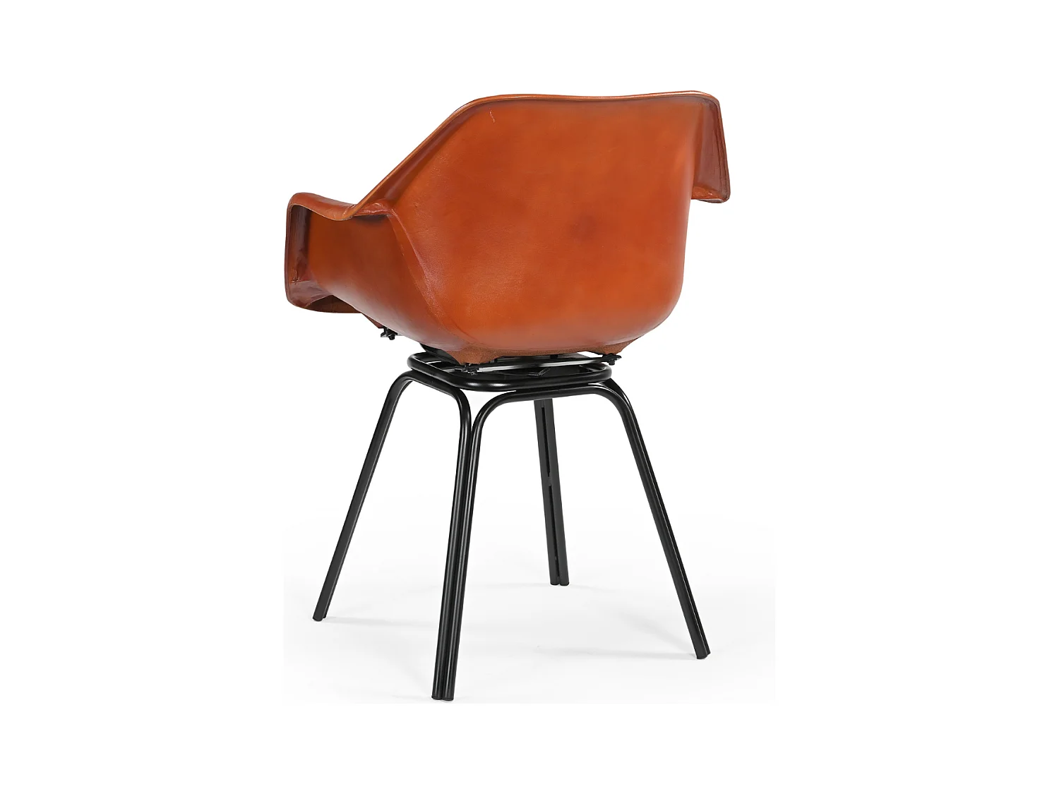 Drehbarer Bridge-Stuhl aus Leder L44 cm - ROCKIE