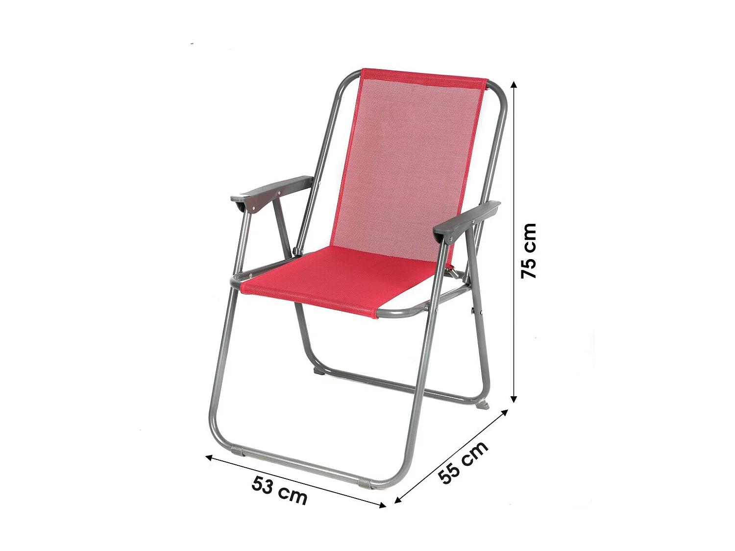 Cadeira de jardim dobrável em tecido fúcsia – Dimensões 53x55x75 cm