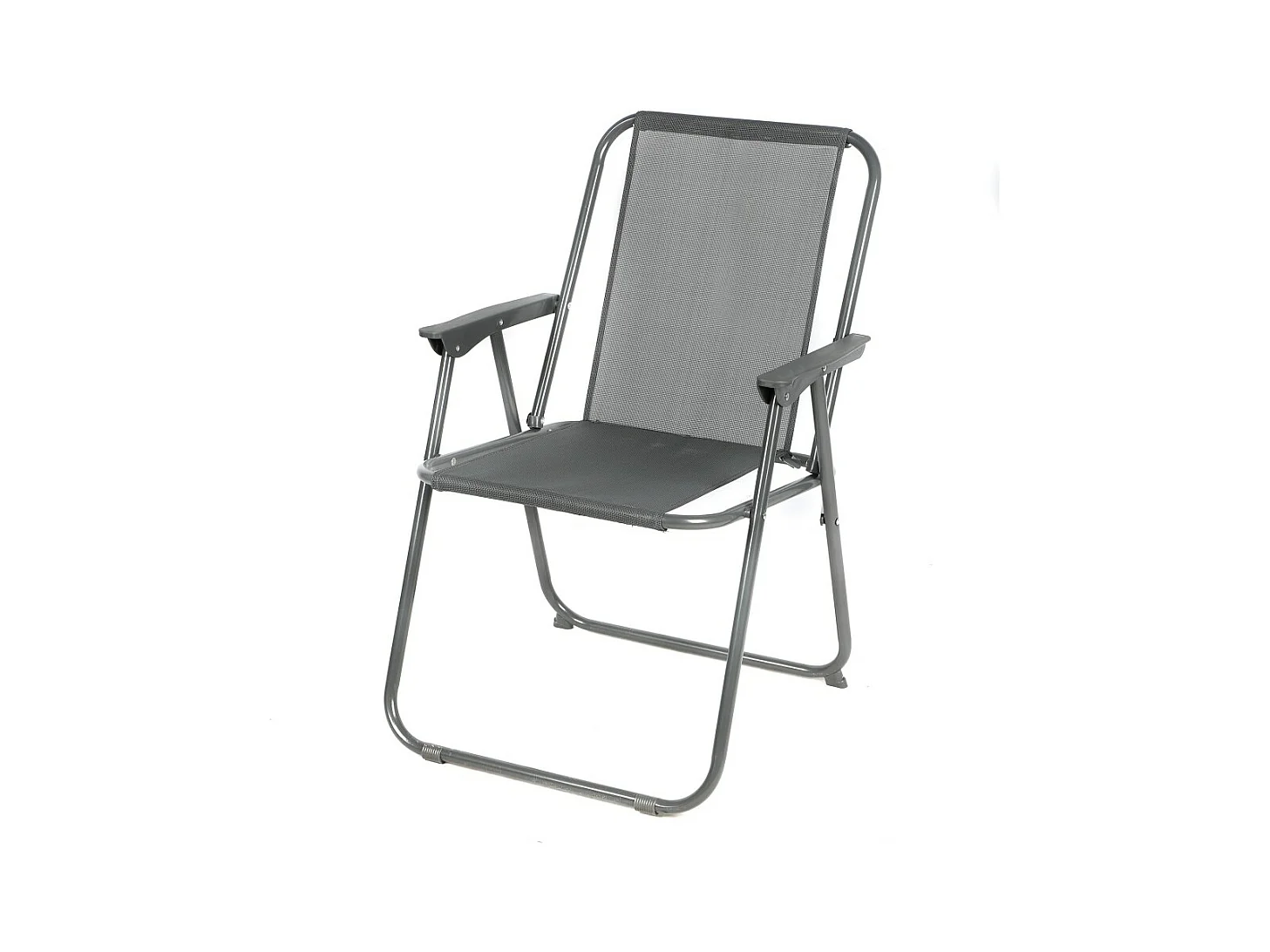 Fauteuil de jardin pliable en tissu gris anthracite – Dimensions 53x55x75 cm