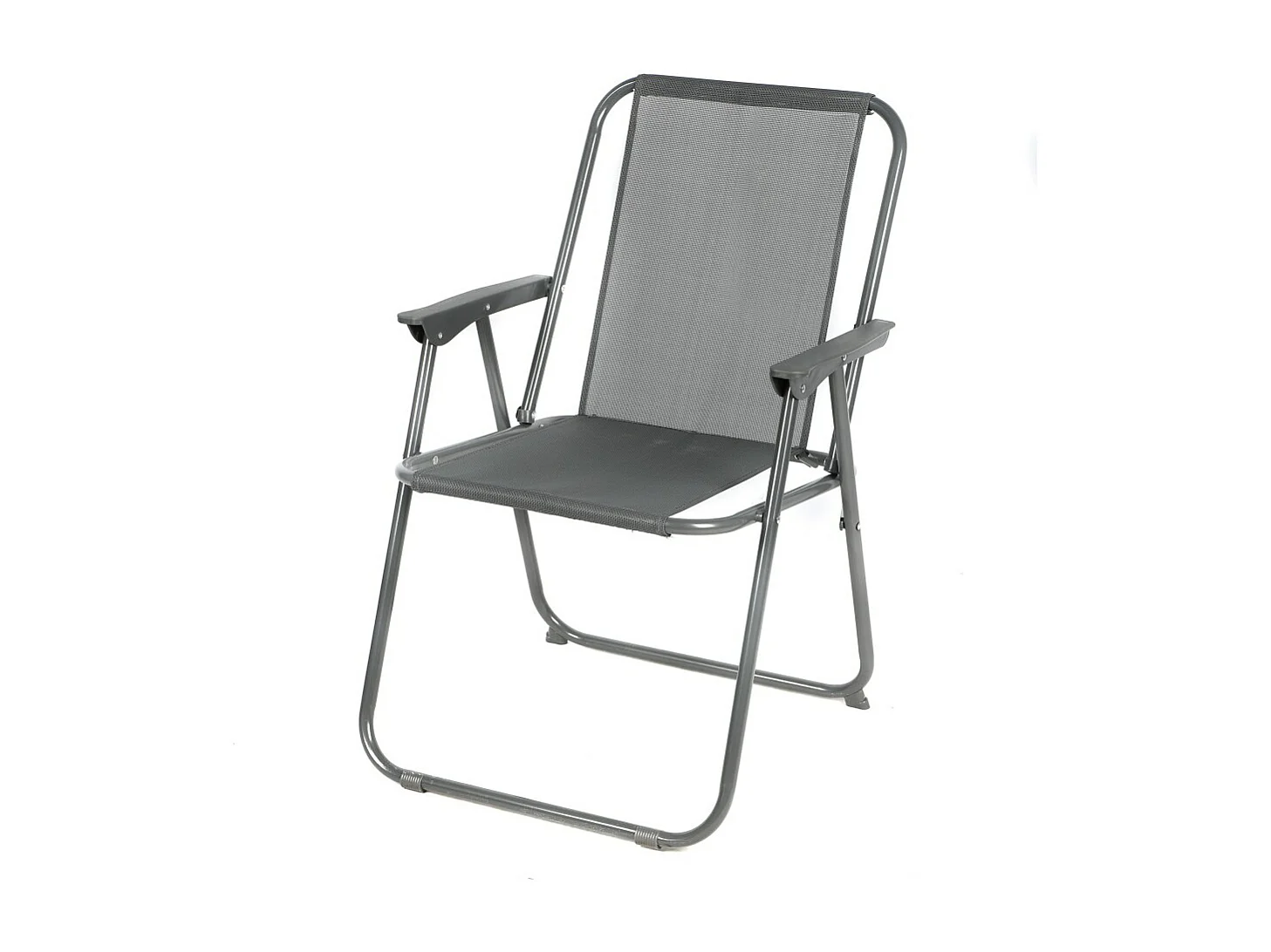 Fauteuil de jardin pliable en tissu gris anthracite – Dimensions 53x55x75 cm