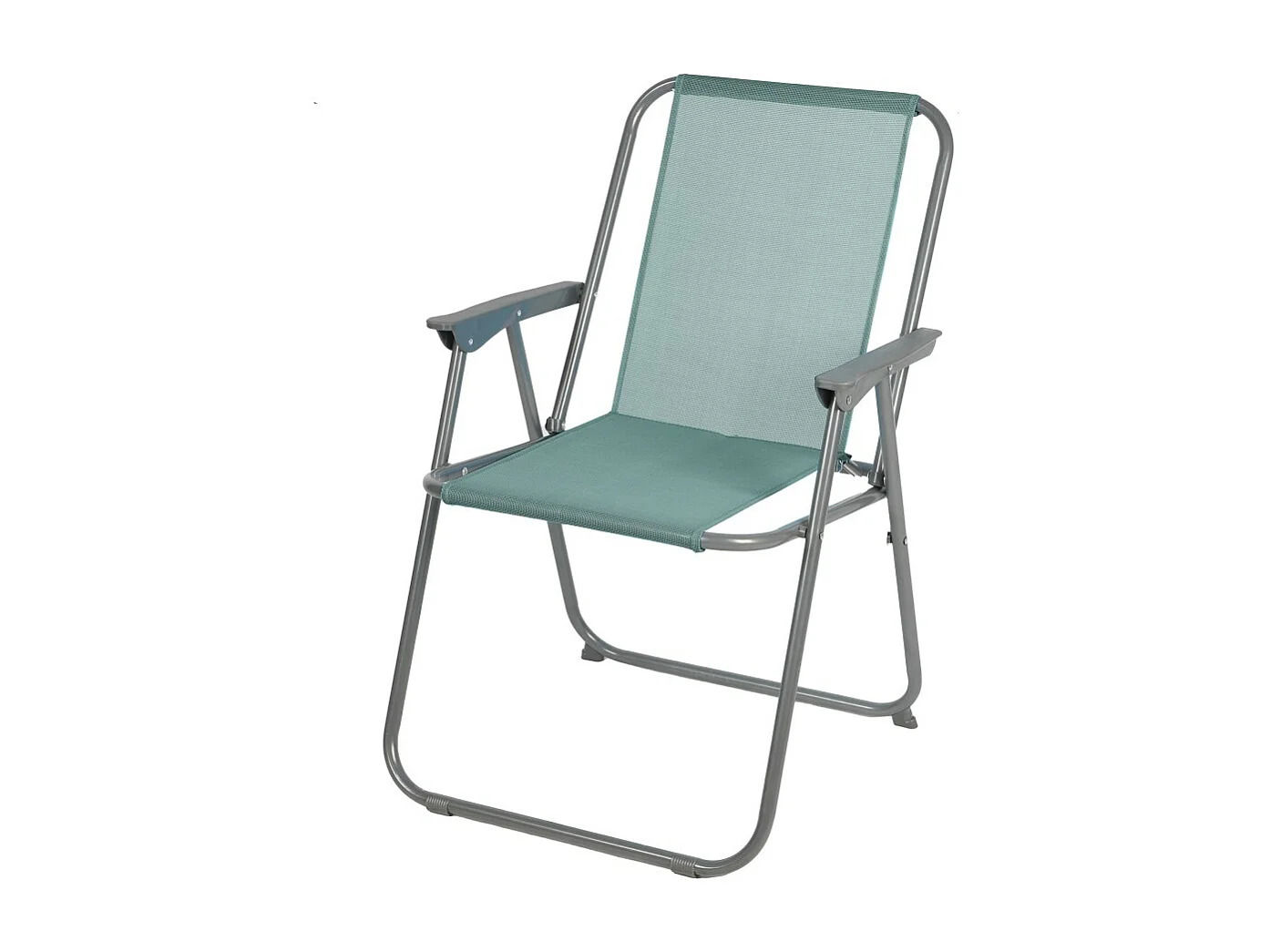 Klappbarer Gartenstuhl aus blaugrauem Stoff – Abmessungen 53x55x75 cm