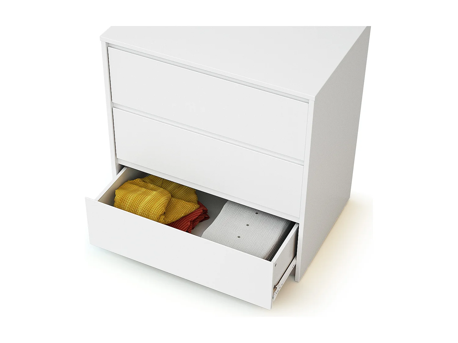 Commode bébé 3 tiroirs en bois UNO - Blanc