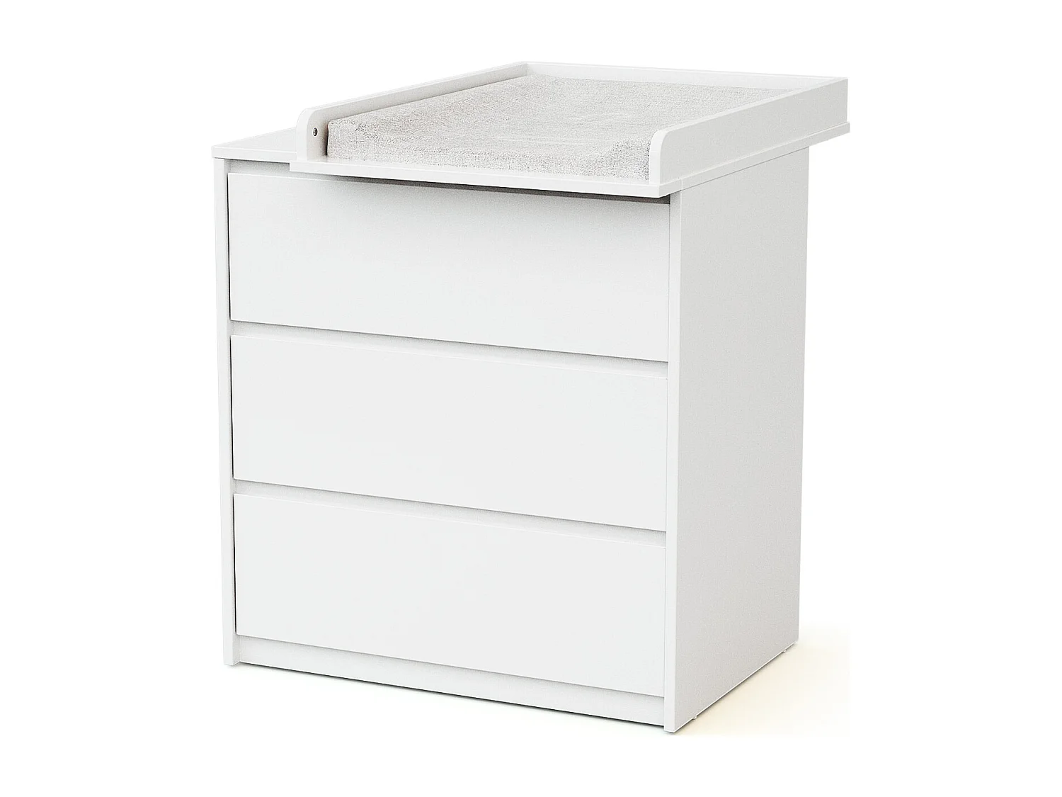 Commode bébé 3 tiroirs avec plan à langer en bois 50 cm UNO - Blanc