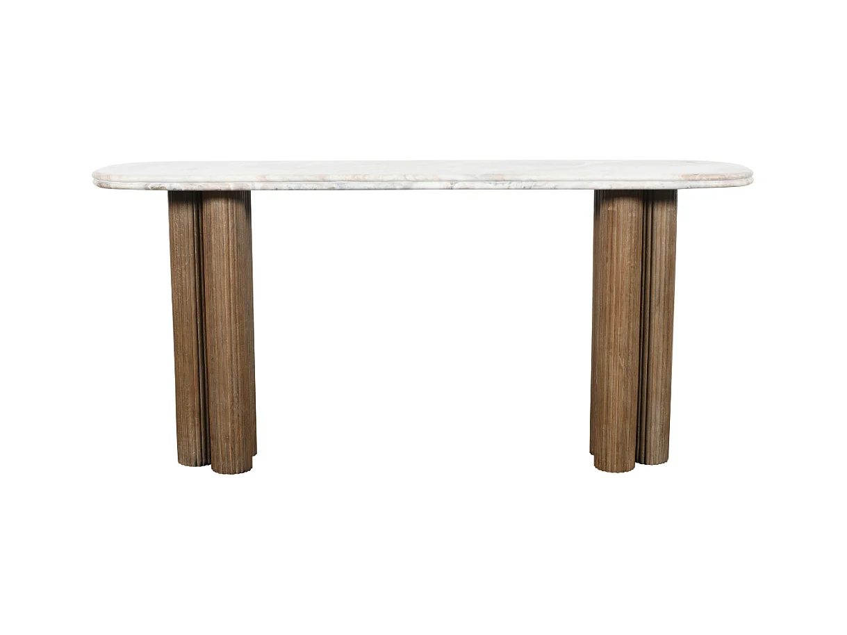 Consolle in legno massello e marmo BUREN