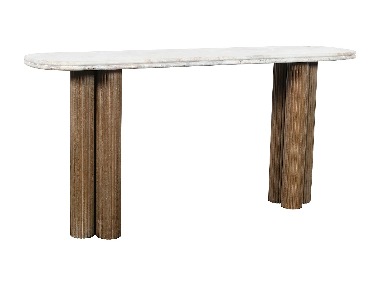 Console en bois de manguier et marbre BUREN