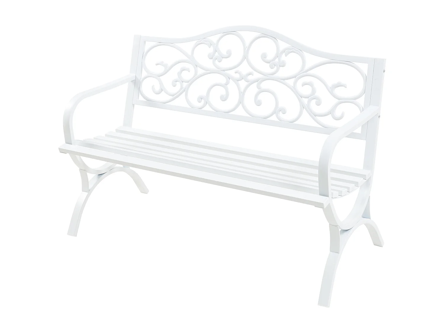 Banc de jardin Utav 127 x 53 x 79 cm acier blanc casa.pro