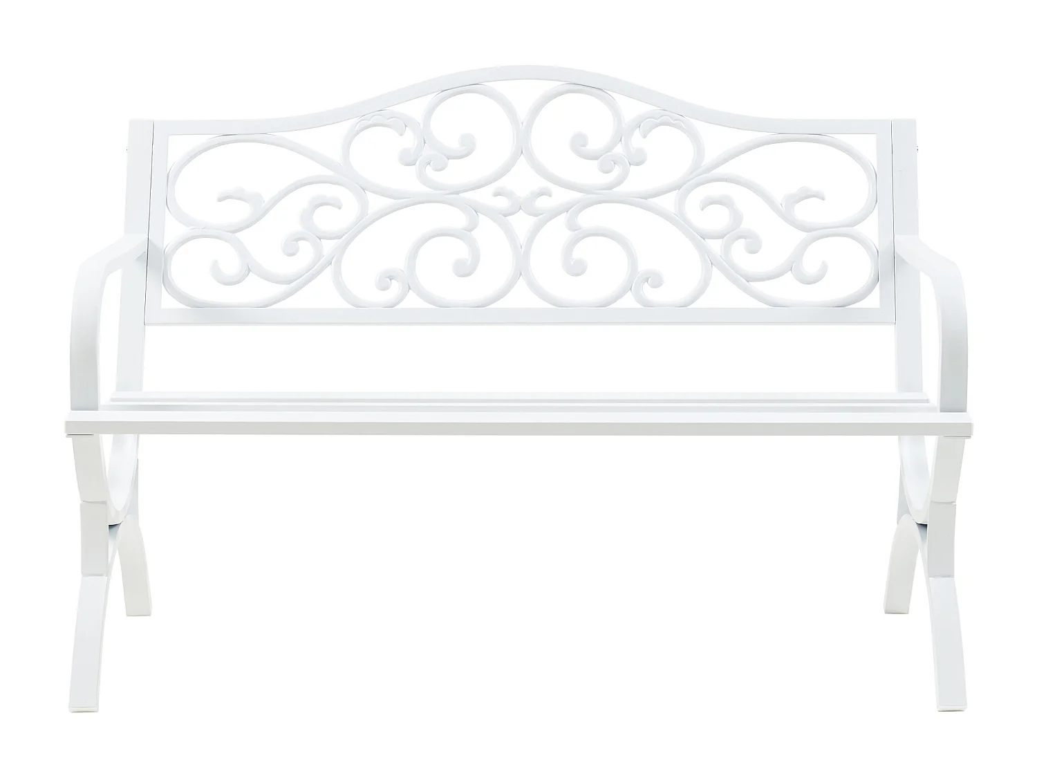 Banc de jardin Utav 127 x 53 x 79 cm acier blanc casa.pro