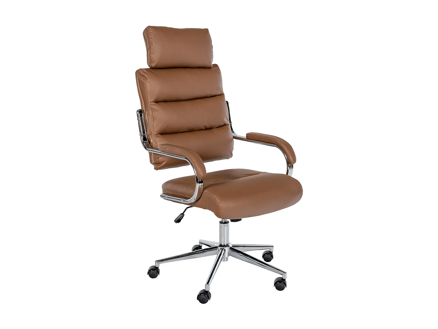 Chaise de bureau - Similicuir & Blanc - Marron clair - Campo