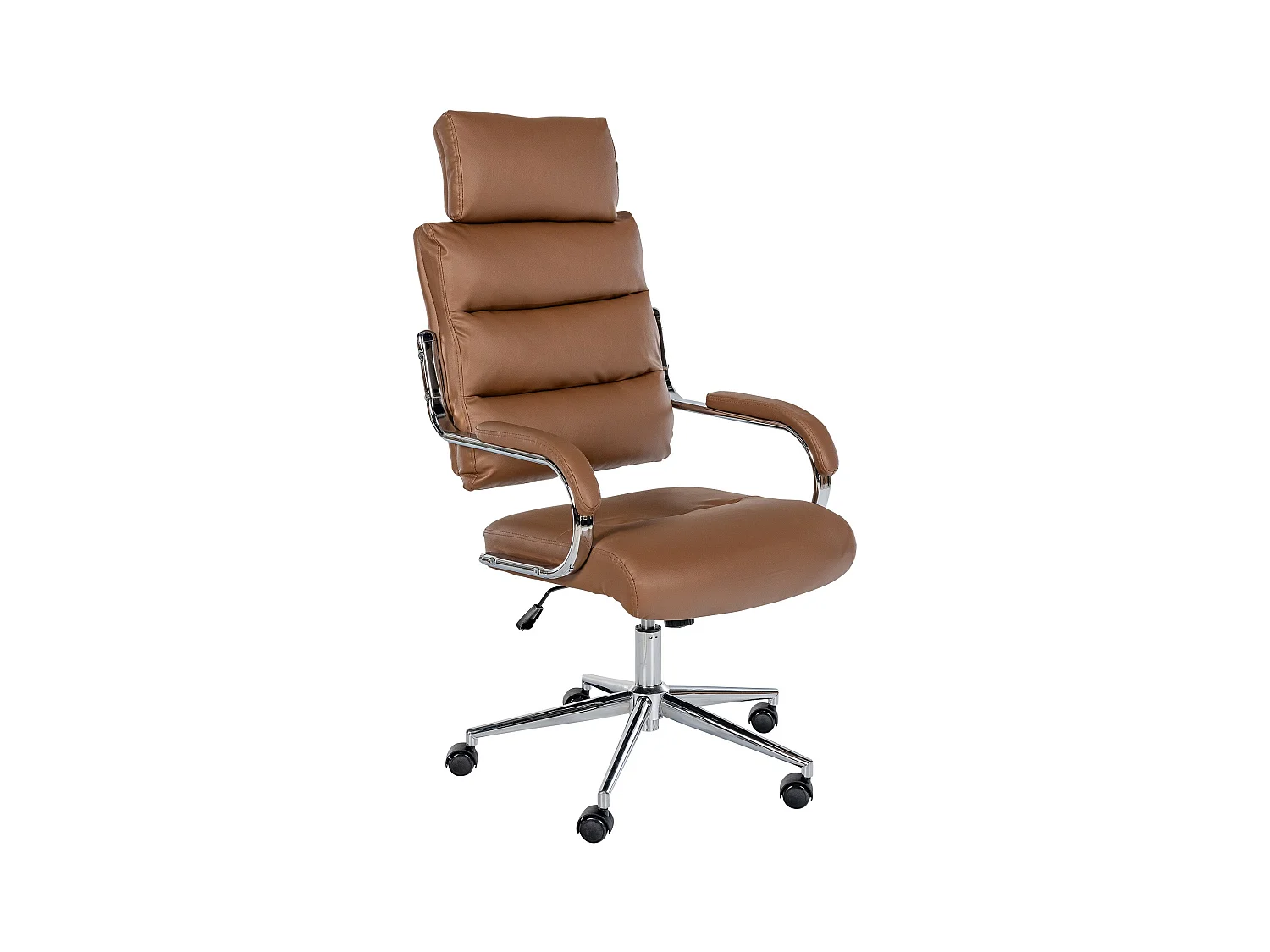 Chaise de bureau - Similicuir & Blanc - Marron clair - Campo