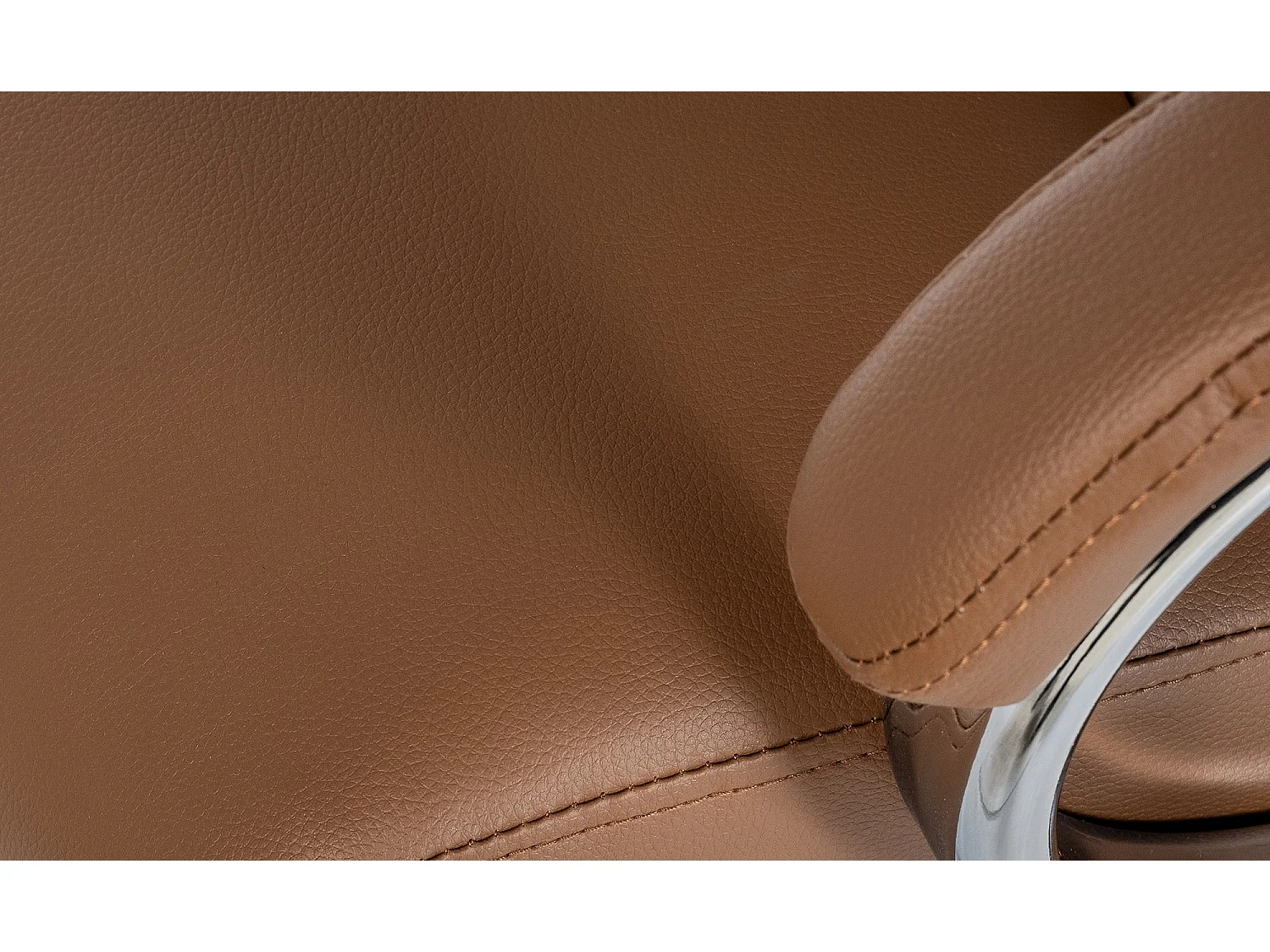 Chaise de bureau - Similicuir & Blanc - Marron clair - Campo