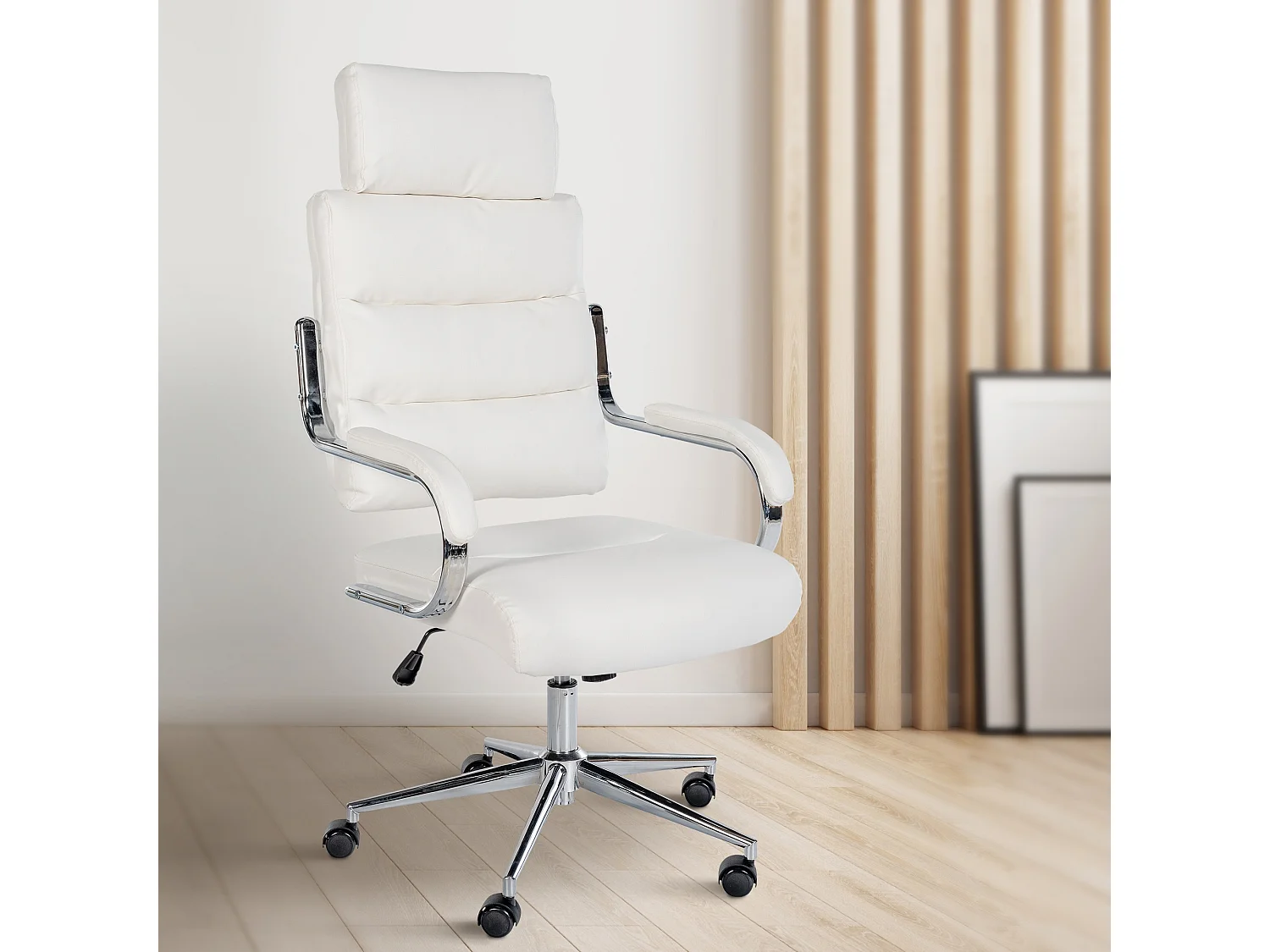 Chaise de bureau - Similicuir & Blanc - Blanc - Campo