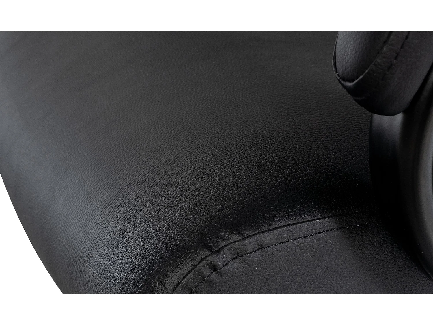 Chaise de bureau - Similicuir & Blanc - Noir / Noir - Campo