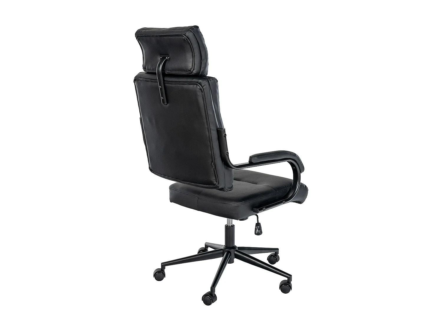 Chaise de bureau - Similicuir & Blanc - Noir / Noir - Campo