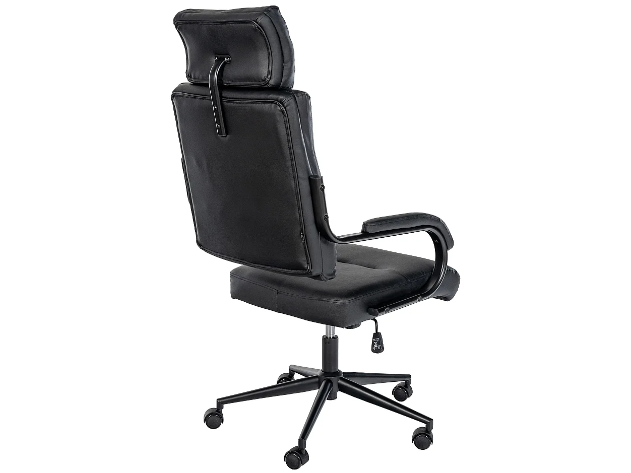 Chaise de bureau - Similicuir & Blanc - Noir / Noir - Campo