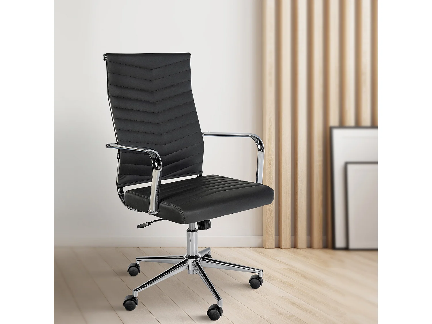 Chaise de bureau - Similicuir - Noir - Canby