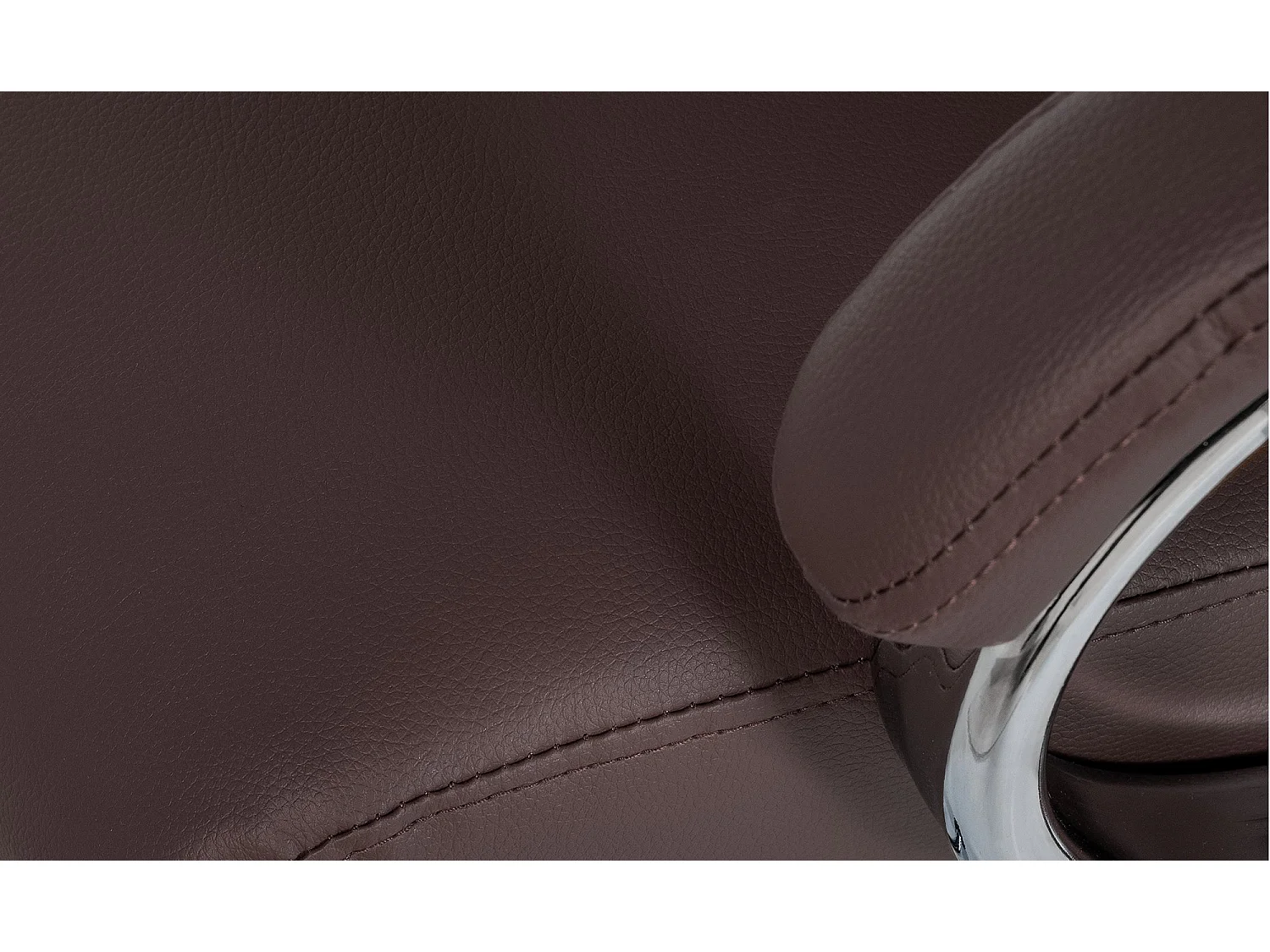 Chaise de bureau - Similicuir & Blanc - Marron - Campo