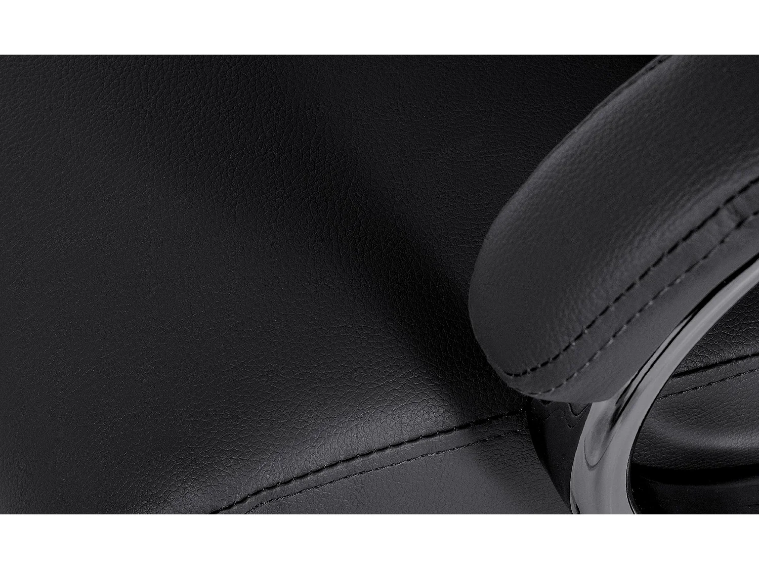 Chaise de bureau - Similicuir & Blanc - Noir - Campo