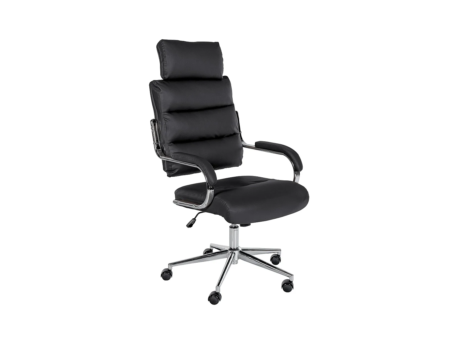 Chaise de bureau - Similicuir & Blanc - Noir - Campo