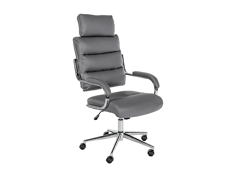 Chaise de bureau - Similicuir & Blanc - Gris - Campo