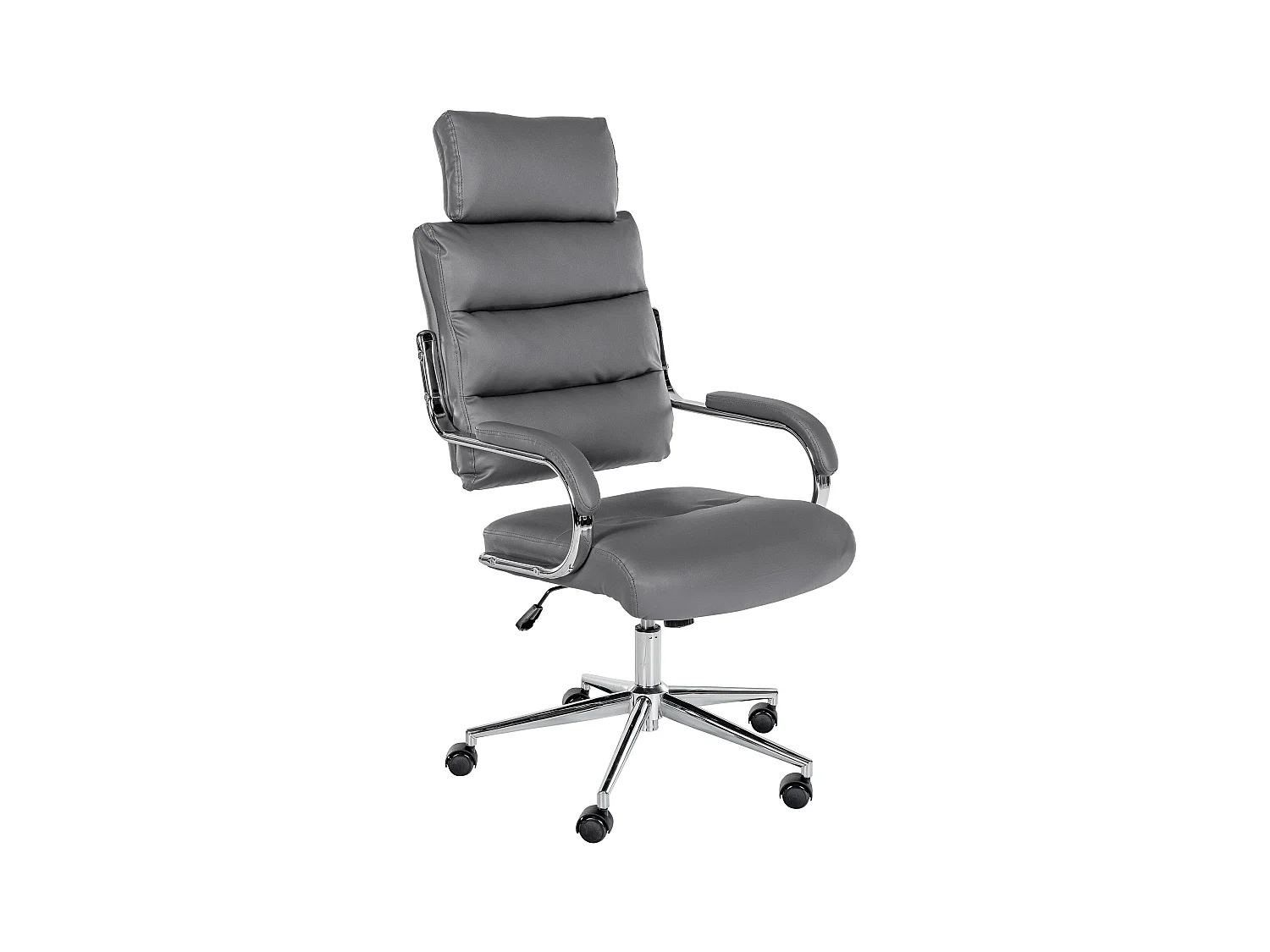 Chaise de bureau - Similicuir & Blanc - Gris - Campo