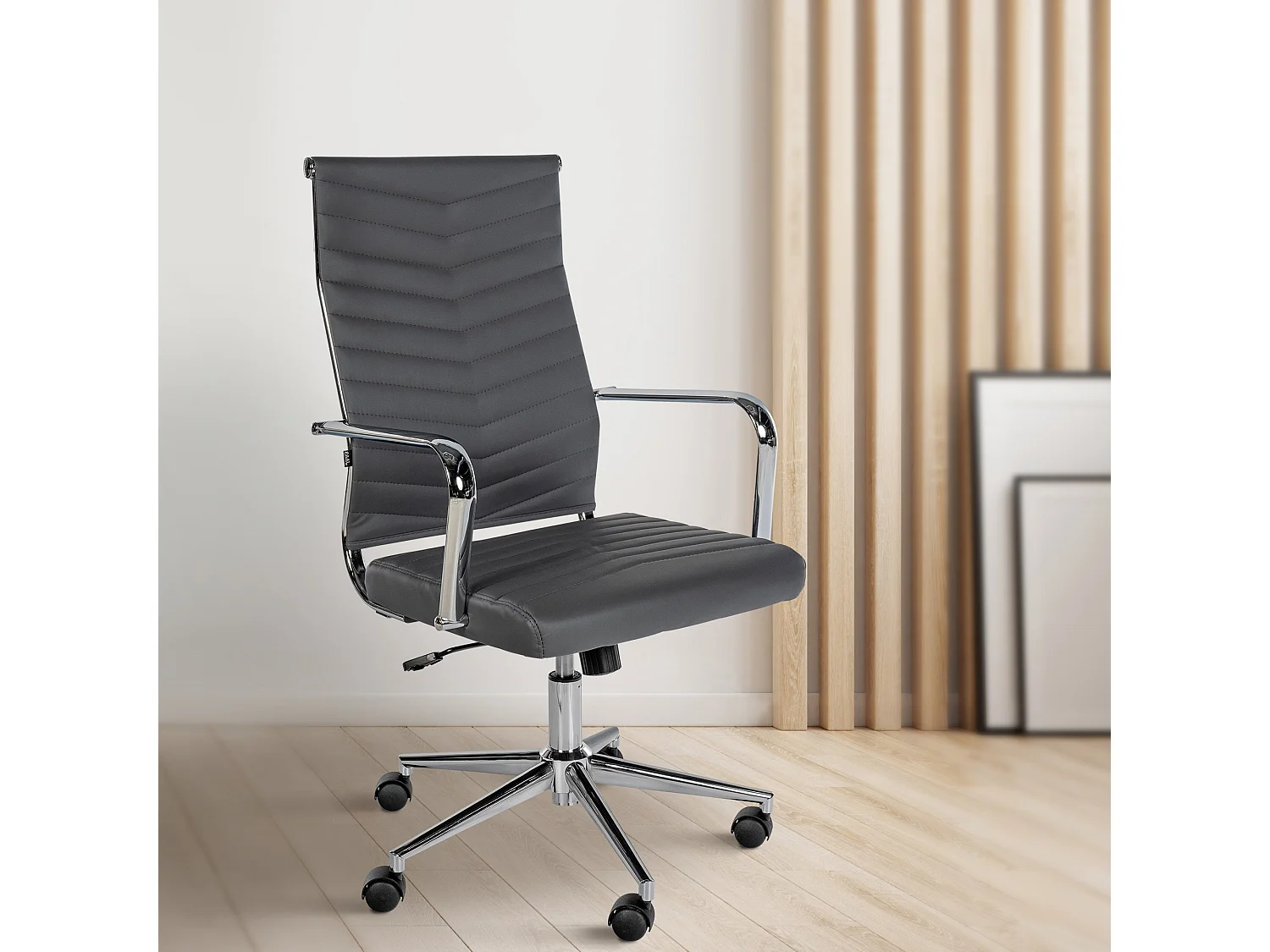 Chaise de bureau - Similicuir - Gris - Canby