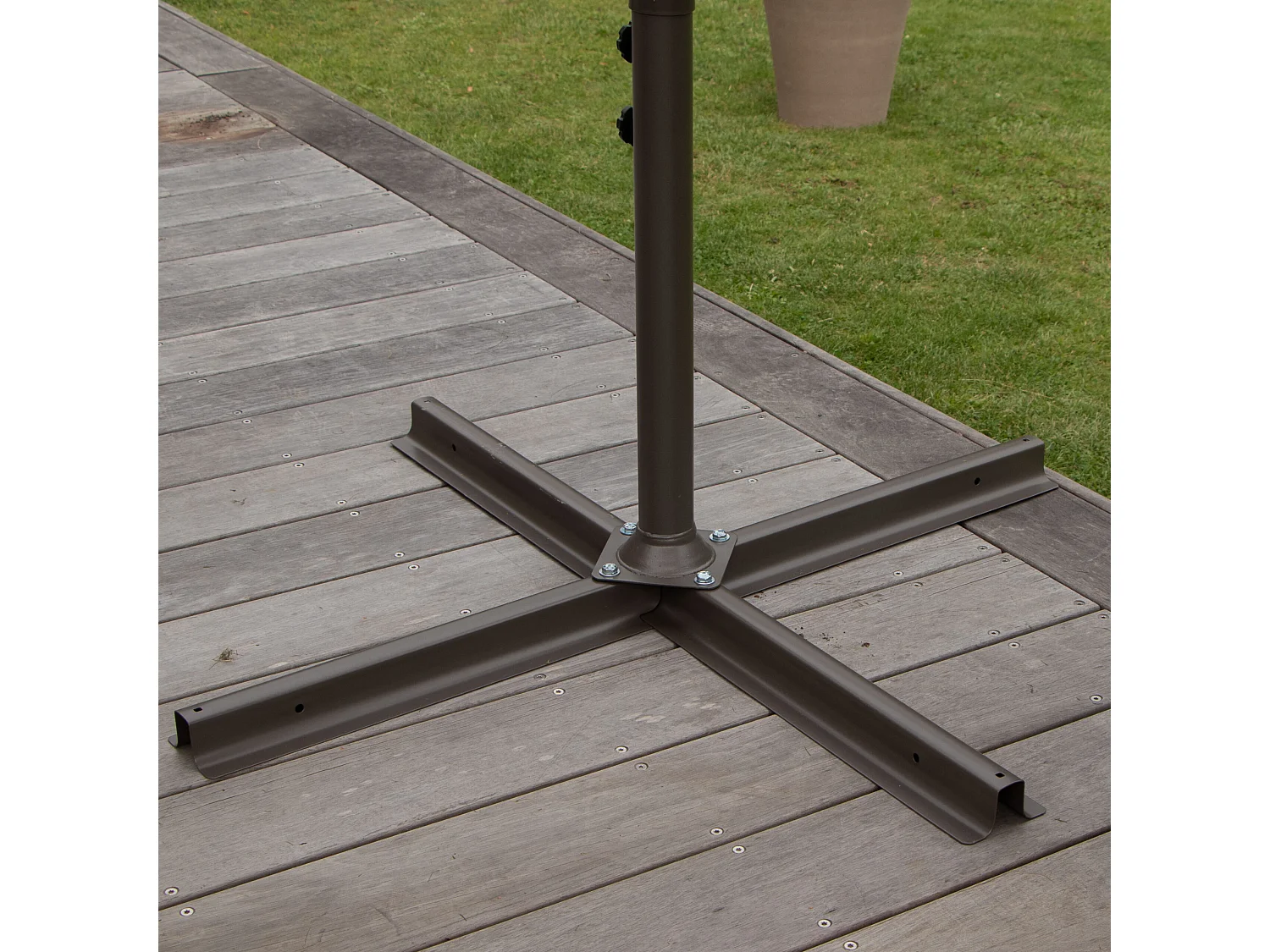 Parasol rond avec pied 270 cm