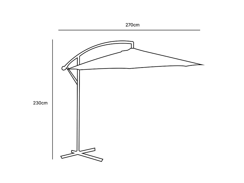 Parasol rond avec pied 270 cm