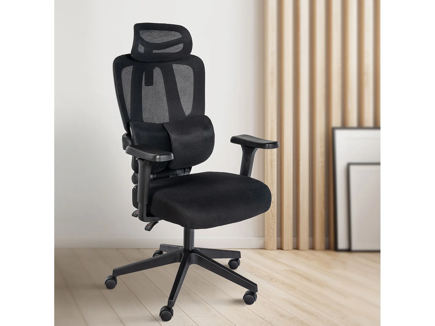 Chaise de bureau - Tissu - Noir - Altamont