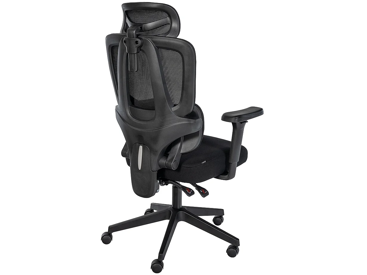 Chaise de bureau - Tissu & Noir - Noir - Altamont