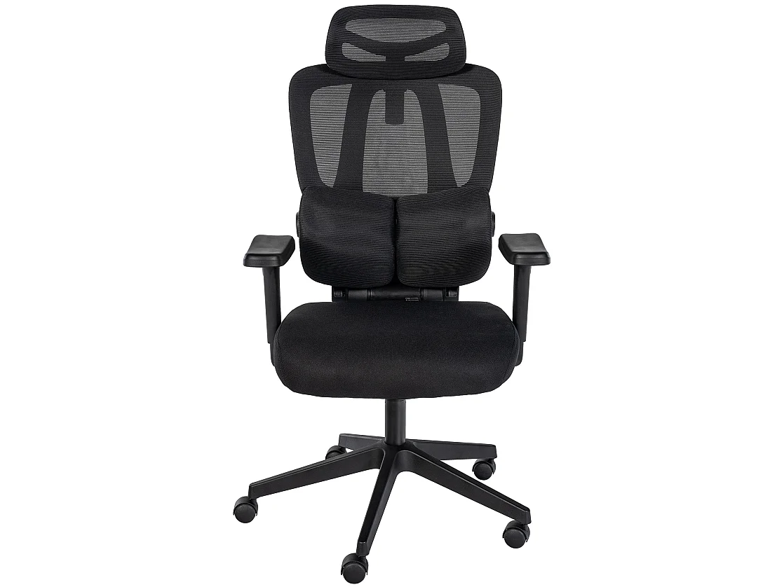 Chaise de bureau - Tissu & Noir - Noir - Altamont