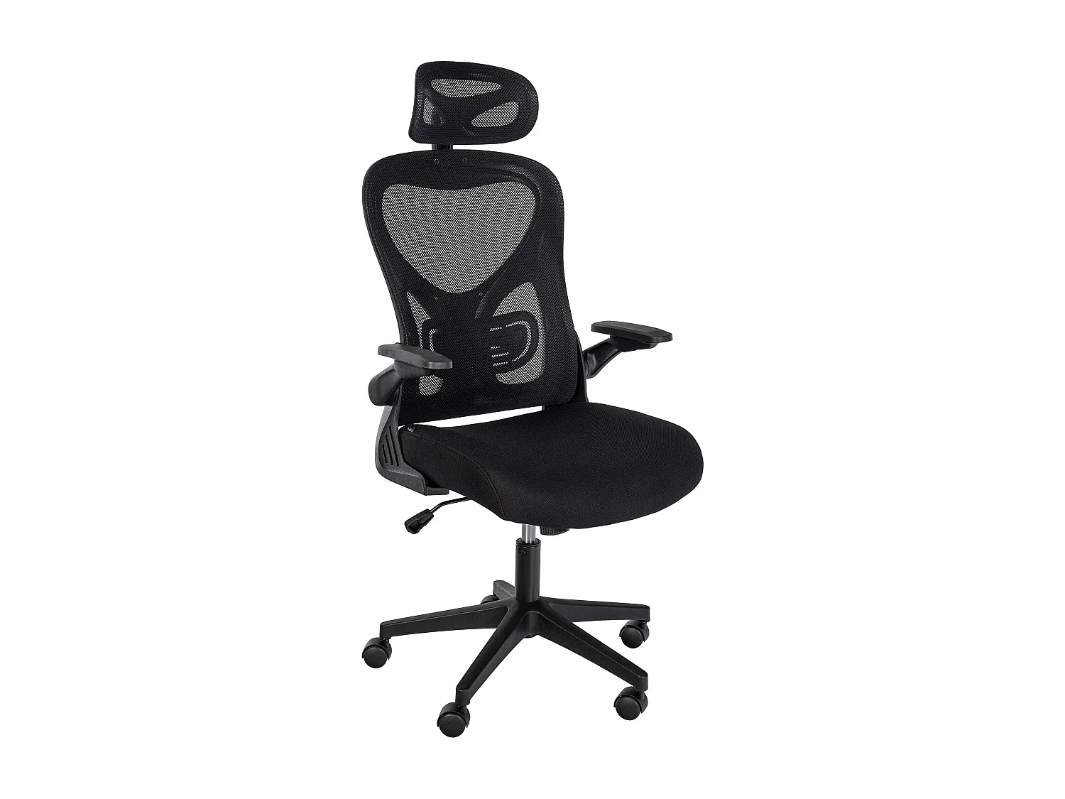 Chaise de bureau - Tissu - Noir - Roseburg