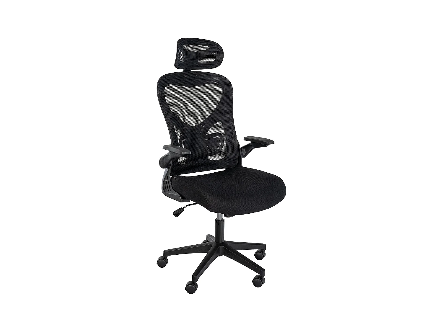Chaise de bureau - Tissu - Noir - Roseburg