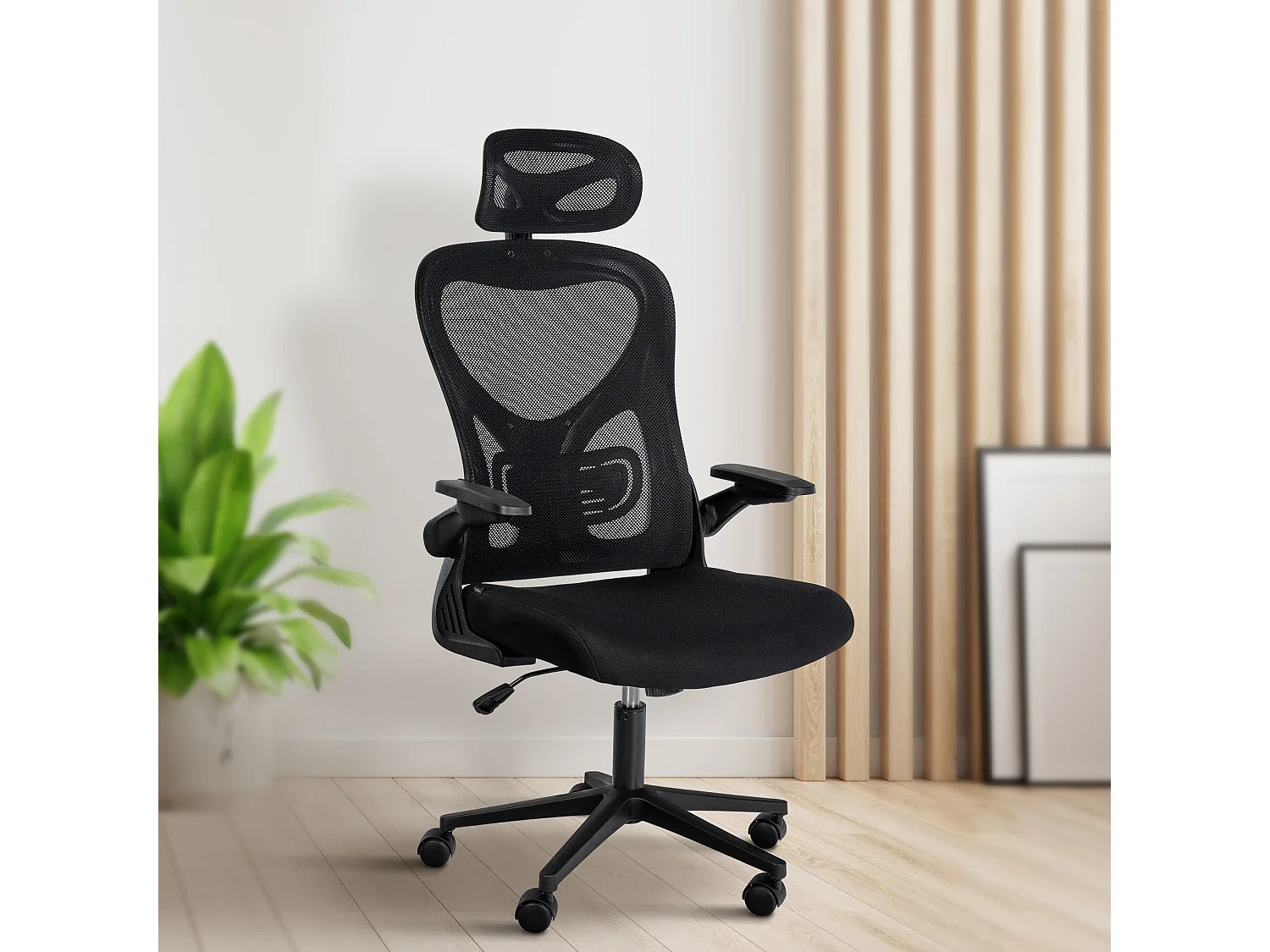 Chaise de bureau - Tissu - Noir - Roseburg