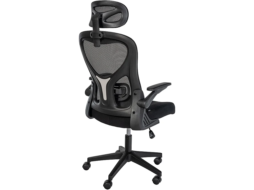 Chaise de bureau - Tissu & Noir - Noir - Roseburg