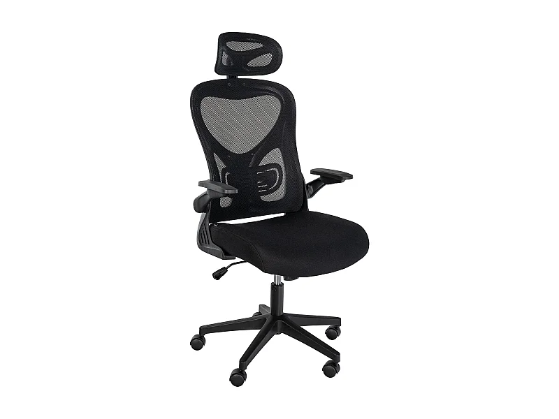 Chaise de bureau - Tissu - Noir - Roseburg