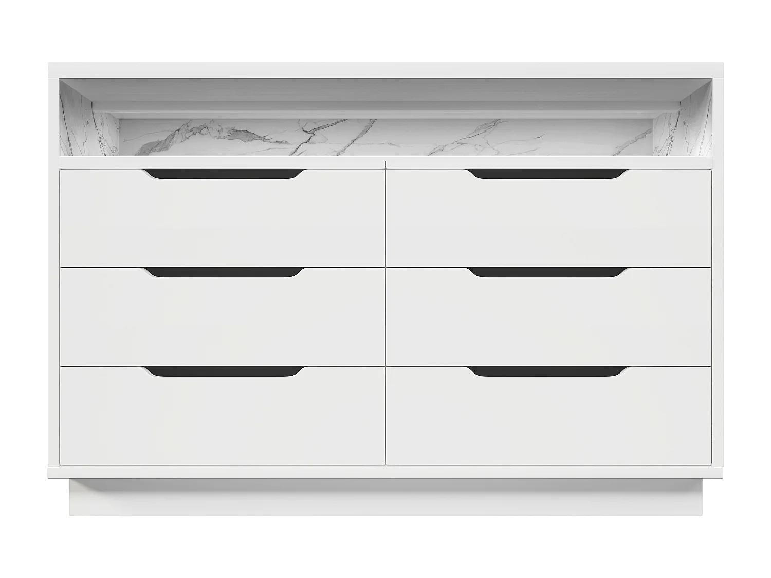 Zeitgenössischer Buffet mit LED - mit 6 Schubladen - Weiß