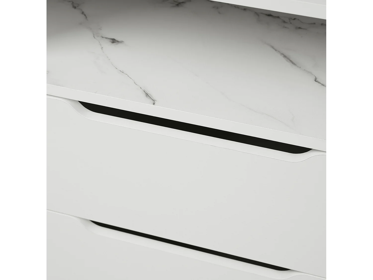 Zeitgenössischer Buffet mit LED - mit 6 Schubladen - Weiß