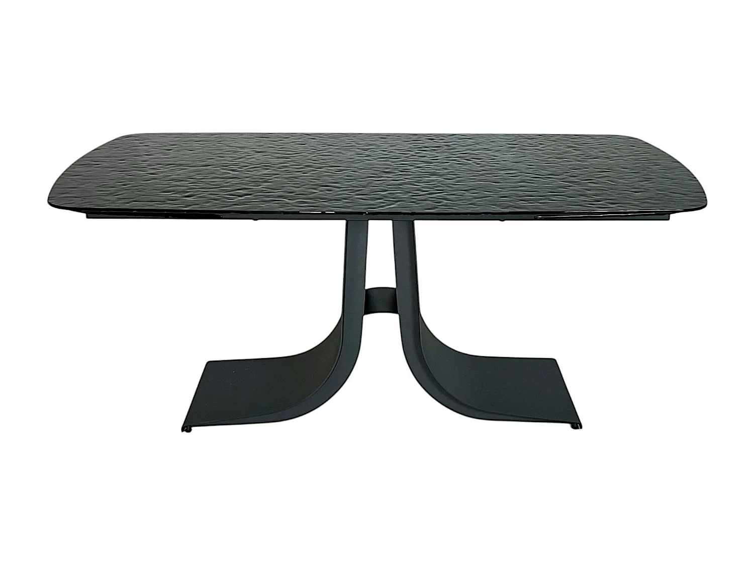 Table en verre ondulé noir extensible 180-260 cm LIGURIE