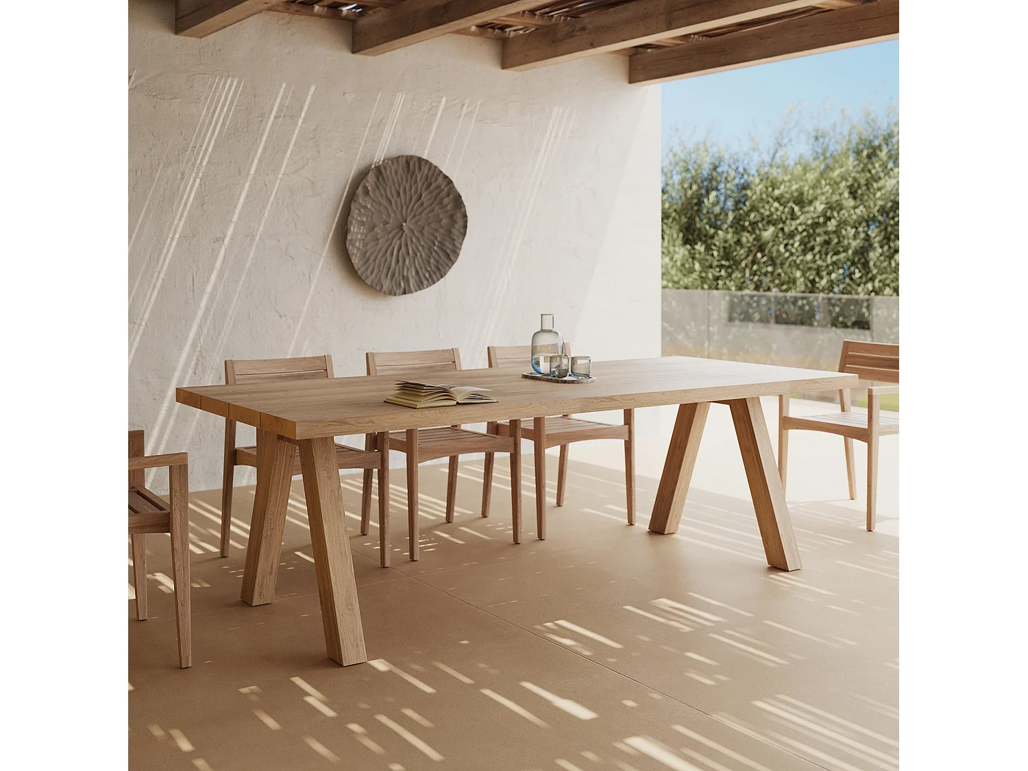 Tavolo da giardino 240 cm in legno di teak riciclato - Molo