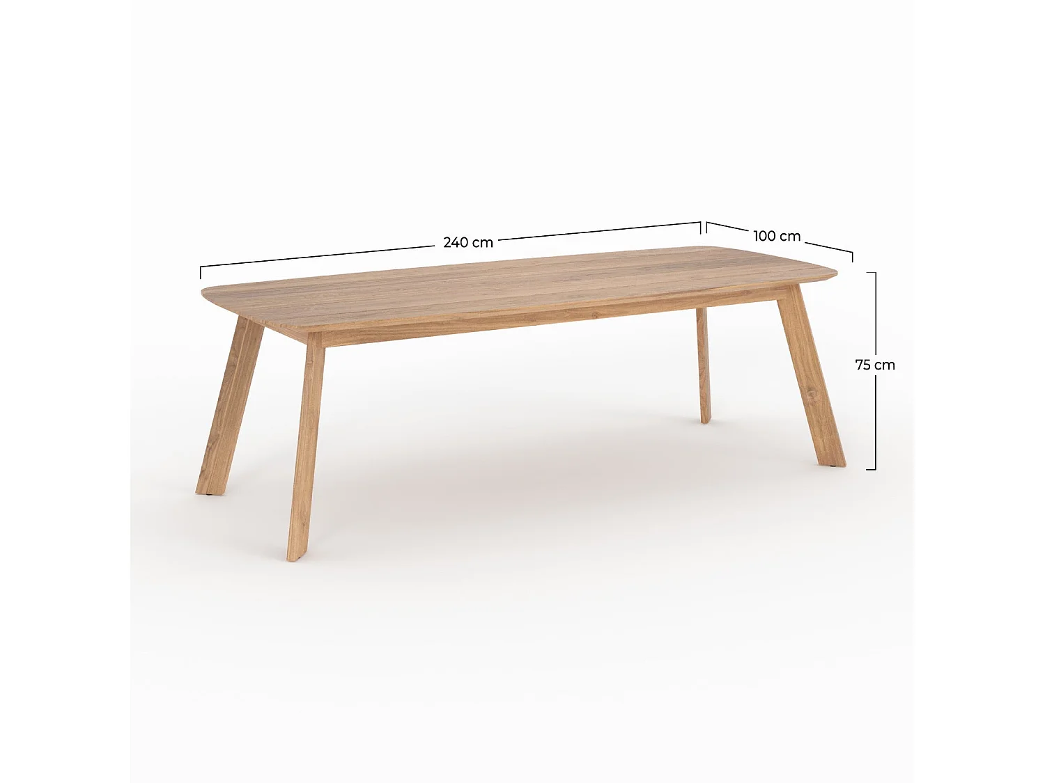 Table de jardin en bois de teck recyclé 10 personnes - Lumo