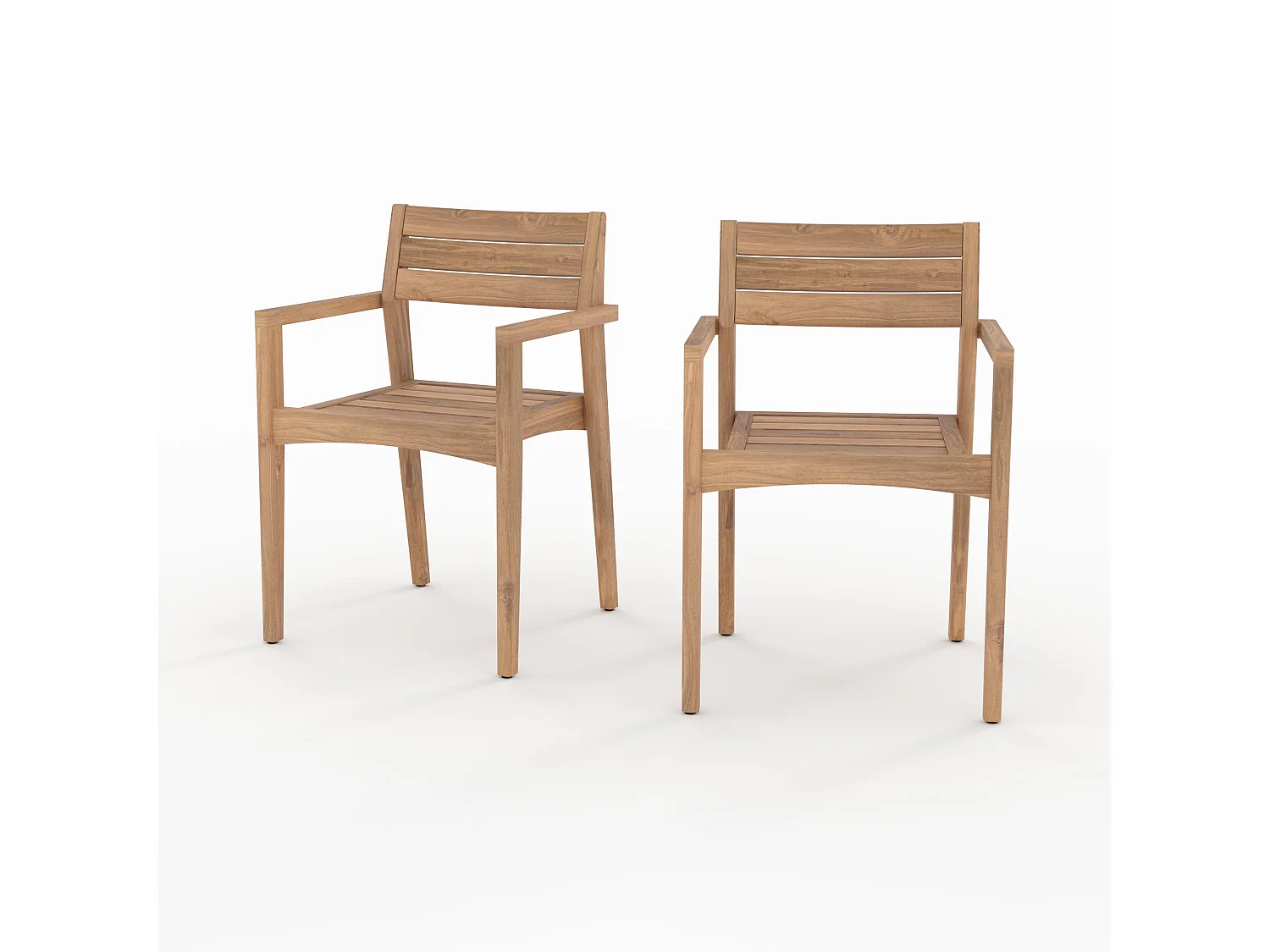 Set di 2 sedie da giardino in legno di teak riciclato - Yogy