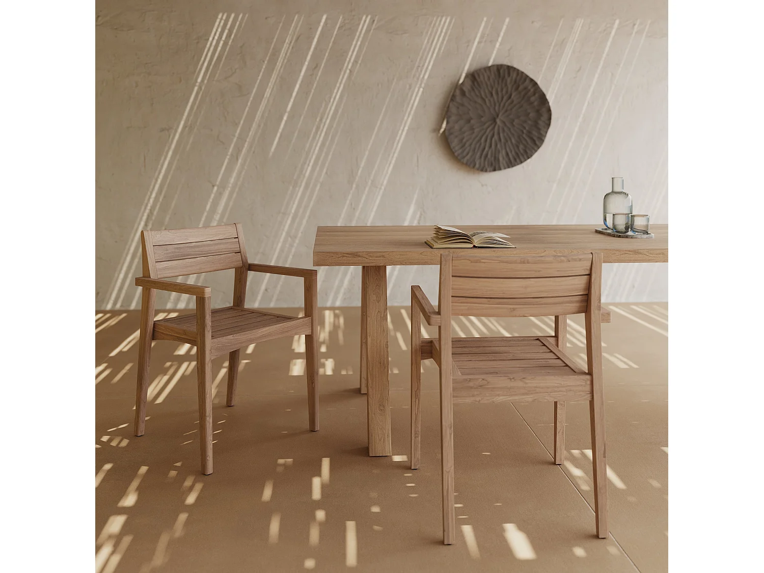 Set di 2 sedie da giardino in legno di teak riciclato - Yogy