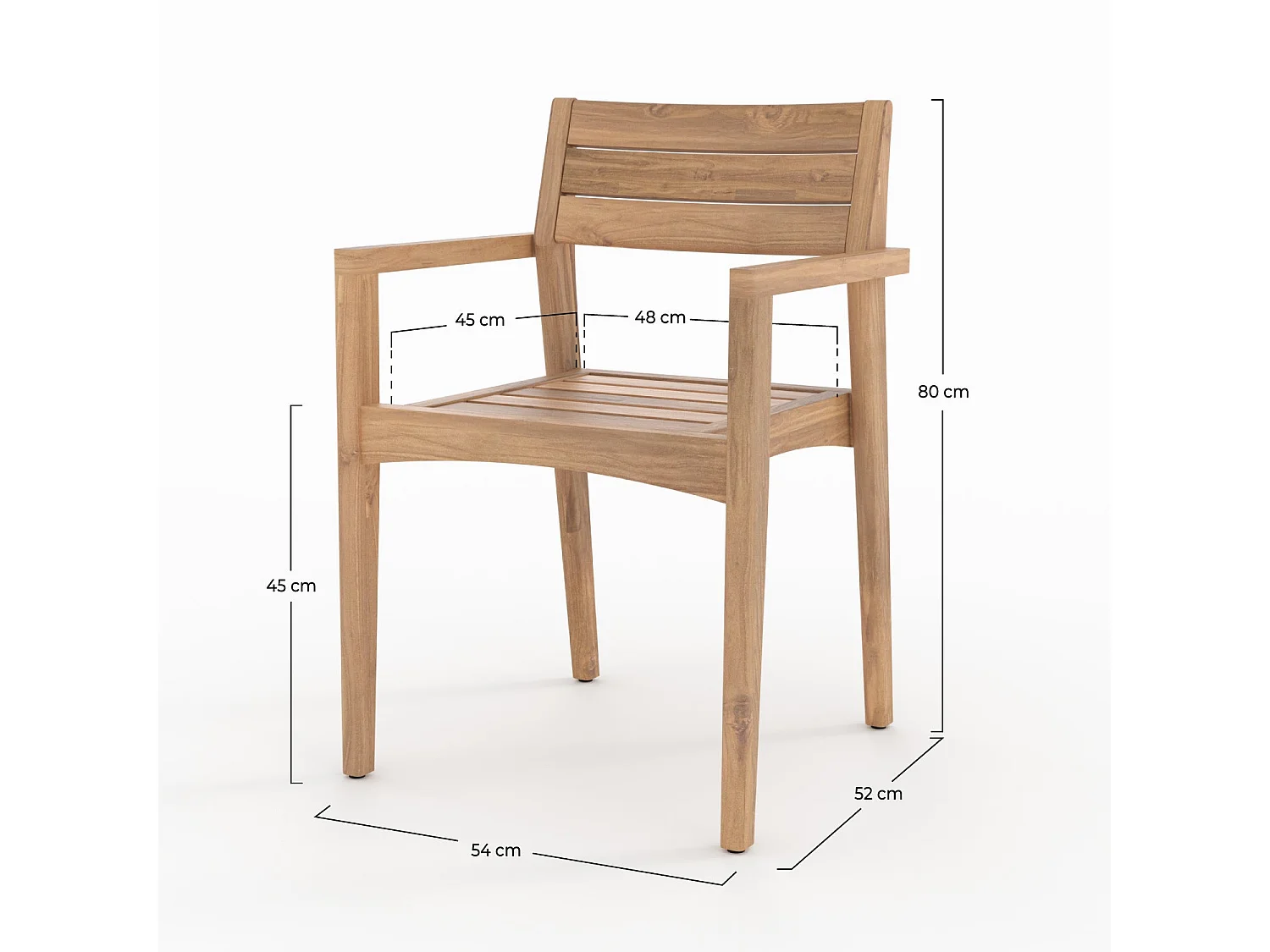 Set di 2 sedie da giardino in legno di teak riciclato - Yogy