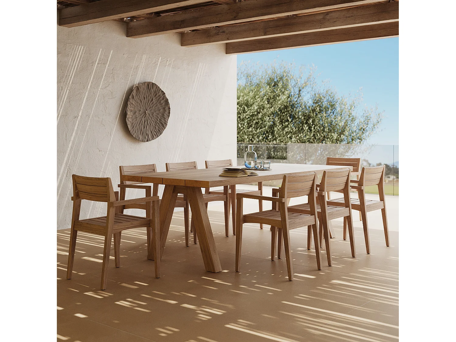 Set di 2 sedie da giardino in legno di teak riciclato - Yogy