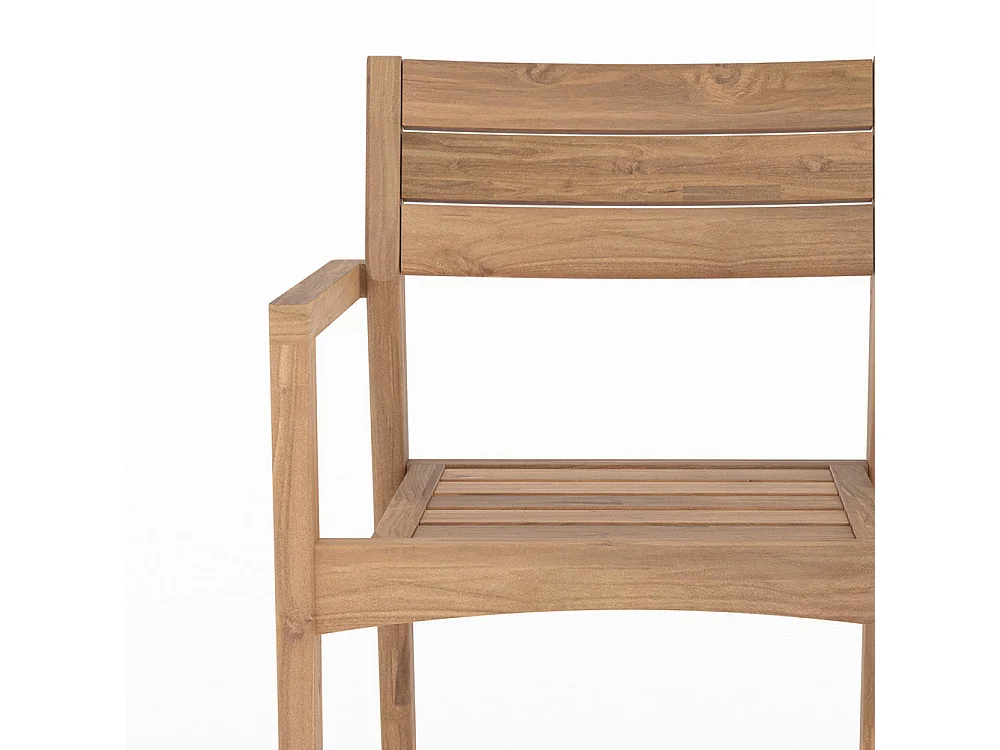 Set di 2 sedie da giardino in legno di teak riciclato - Yogy