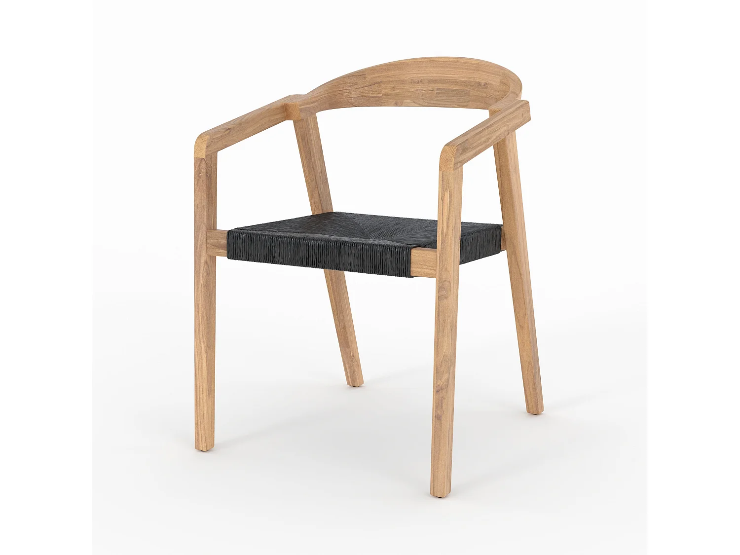 Sedia da giardino in legno di teak riciclato e rattan sintetico - Malio