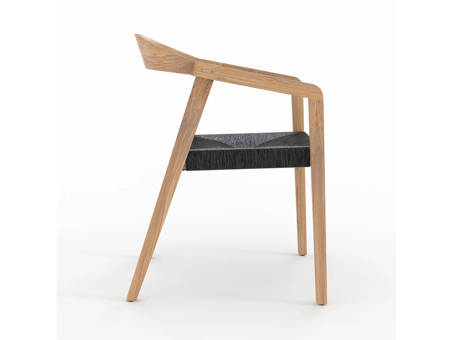 Sedia da giardino in legno di teak riciclato e rattan sintetico - Malio